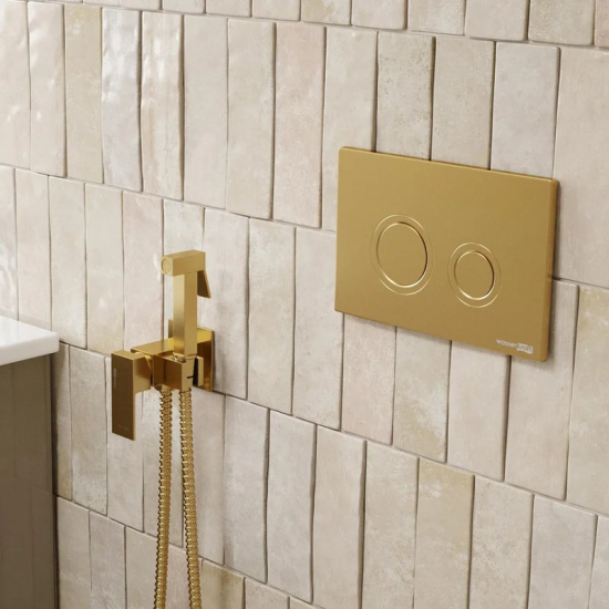 Гигиенический душ WASSERKRAFT Aisch A71838 встраиваемый, со смесителем, матовое золото PVD