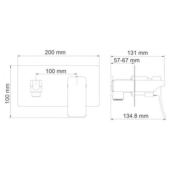 Гигиенический душ WASSERKRAFT Aller 10638 встраиваемый, со смесителем, хром