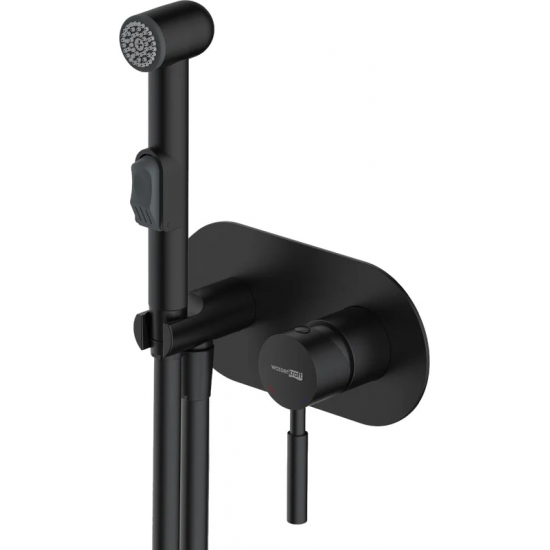 Гигиенический душ WASSERKRAFT Gollach 3338 встраиваемый, со смесителем, чёрный soft-touch