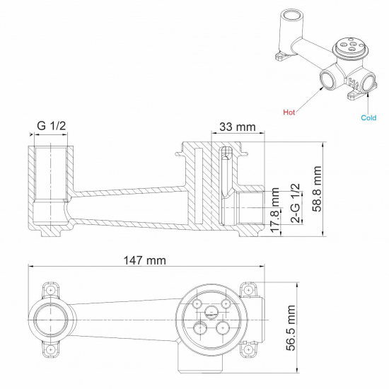 Гигиенический душ WASSERKRAFT Gollach 3338 встраиваемый, со смесителем, чёрный soft-touch