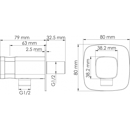 Гигиенический душ WASSERKRAFT Naab A8651.326.057.136 встраиваемый, со смесителем, хром