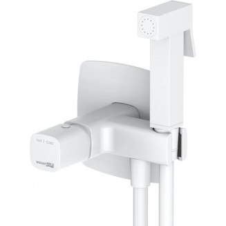 Гигиенический душ WASSERKRAFT Saale 9538 встраиваемый, со смесителем, белый soft-touch