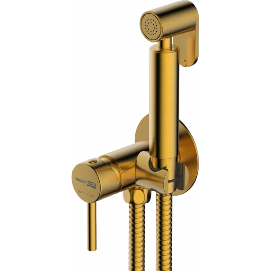 Гигиенический душ WASSERKRAFT Sauer A70838 встраиваемый, со смесителем, матовое золото PVD