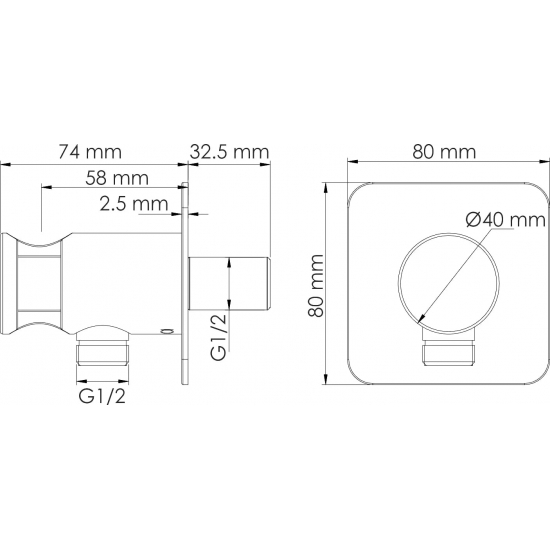 Гигиенический душ WASSERKRAFT Tauber A6451.275.100.092 встраиваемый, со смесителем, никель