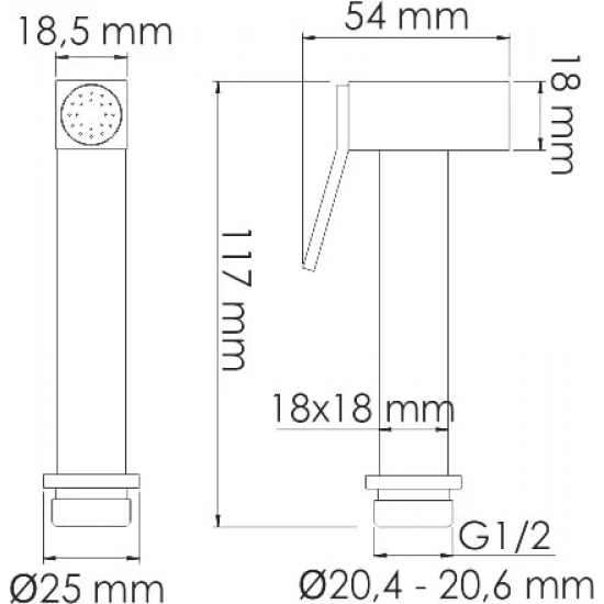 Гигиенический душ WASSERKRAFT Weida A3151.271.057.136 встраиваемый, со смесителем, хром