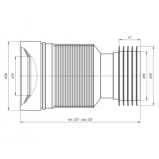 Гофра для унитаза АНИ-ПЛАСТ K828 230/530