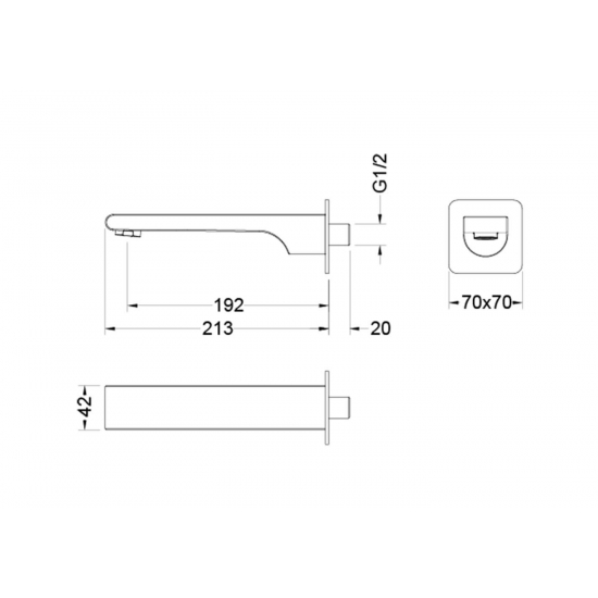Излив AQUATEK Лира AQ1441CR для ванны, хром