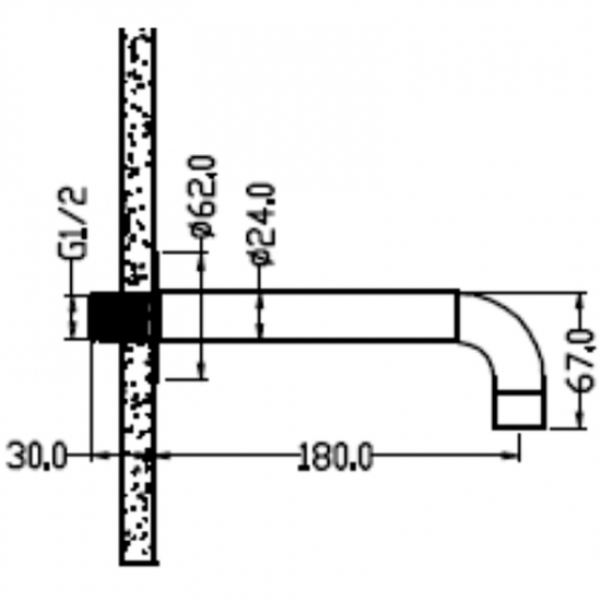 Излив BOHEME Fusion 625-Cr для ванны, хром