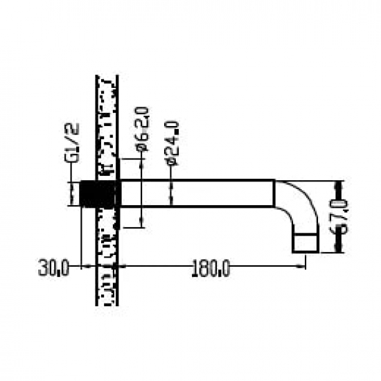 Излив BOHEME Fusion 625-SGM для ванны, shine gun metall