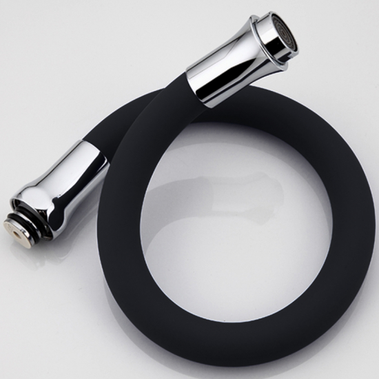 Излив для смесителя кухни FRAP F7250 гибкий универсальный, чёрный