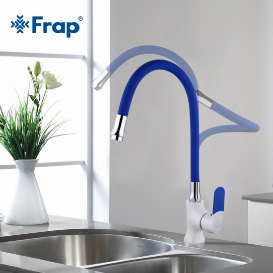 Излив для смесителя кухни FRAP F7253 гибкий универсальный, синий