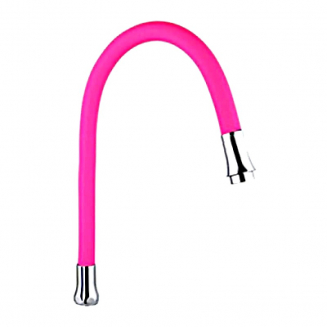 Излив для смесителя кухни FRAP F7255 гибкий универсальный, розовый