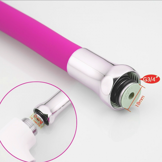 Излив для смесителя кухни FRAP F7255 гибкий универсальный, розовый