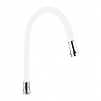 Излив для смесителя кухни FRAP F7256 гибкий универсальный, белый