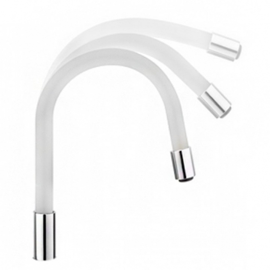 Излив для смесителя кухни FRAP W03 гибкий силиконовый, белый