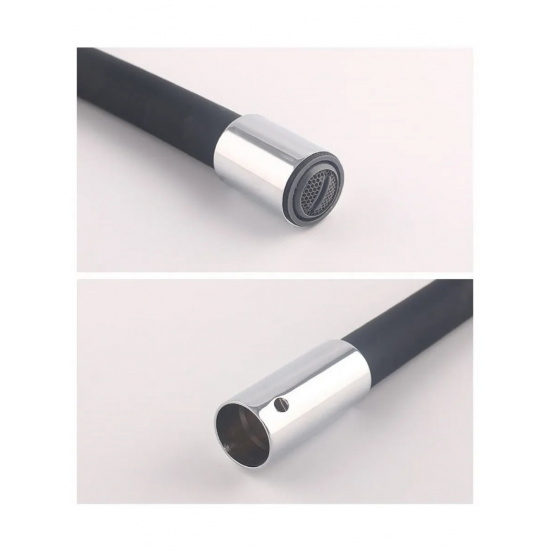 Излив для смесителя кухни FRAP W04 гибкий силиконовый, чёрный