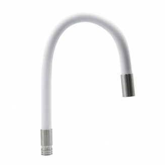 Излив для смесителя кухни MIXLINE MLSS-0325 гибкий, без уплотнительных колец, белый