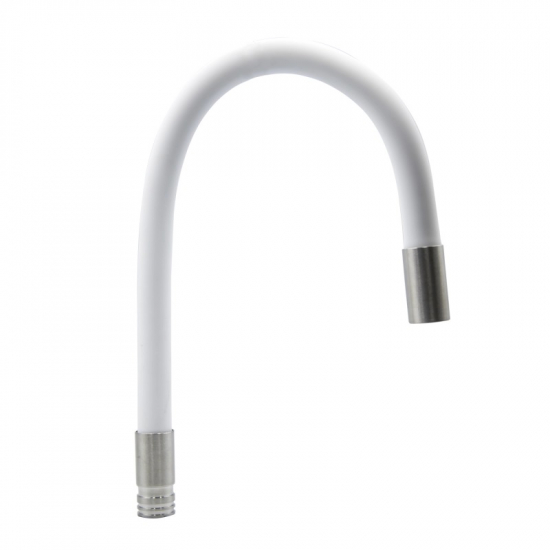 Излив для смесителя кухни MIXLINE MLSS-0325 гибкий, без уплотнительных колец, белый