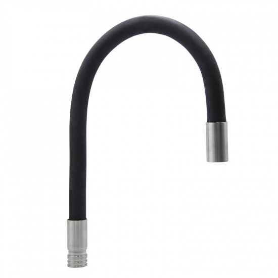 Излив для смесителя кухни MIXLINE MLSS-0325 гибкий, без уплотнительных колец, чёрный