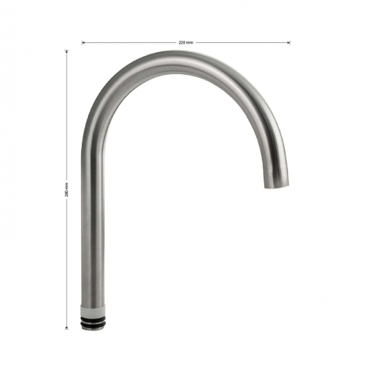 Излив для смесителя кухни САНАКС 10714 матовый, из нержавеющей стали