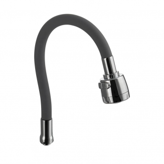 Излив для смесителя кухни САНАКС 10721 двухрежимный гибкий, силиконовый, серый