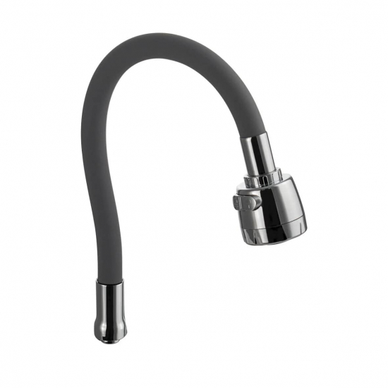 Излив для смесителя кухни САНАКС 10721 двухрежимный гибкий, силиконовый, серый