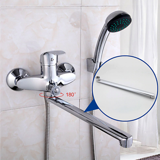 Излив для смесителя ванны FRAP F40F плоский 40 см