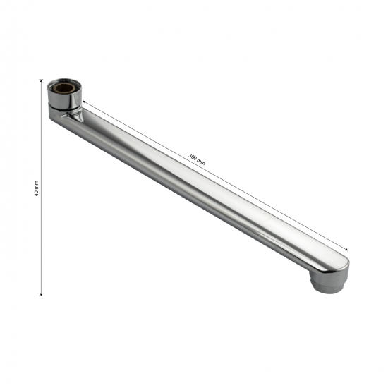 Излив для смесителя ванны САНАКС 00026 L-образный плоский 30 см