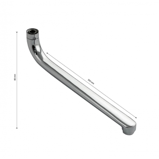 Излив для смесителя ванны САНАКС 00027 S-образный плоский 35 см