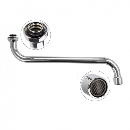 Излив для смесителя ванны САНАКС 00225 S-образный трубчатый 40 см