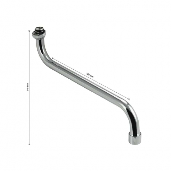 Излив для смесителя ванны САНАКС 00226 S-образный трубчатый 30 см