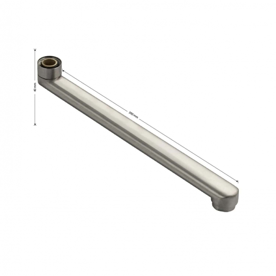 Излив для смесителя ванны САНАКС 10716 L-образный плоский 30 см, сатин