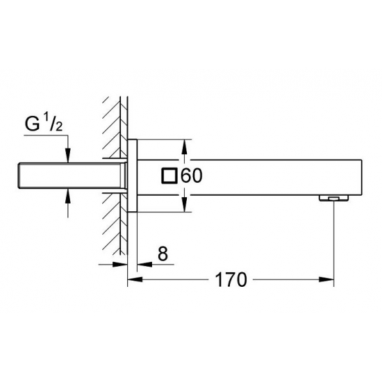 Излив GROHE Eurocube 13303000, для ванны, хром
