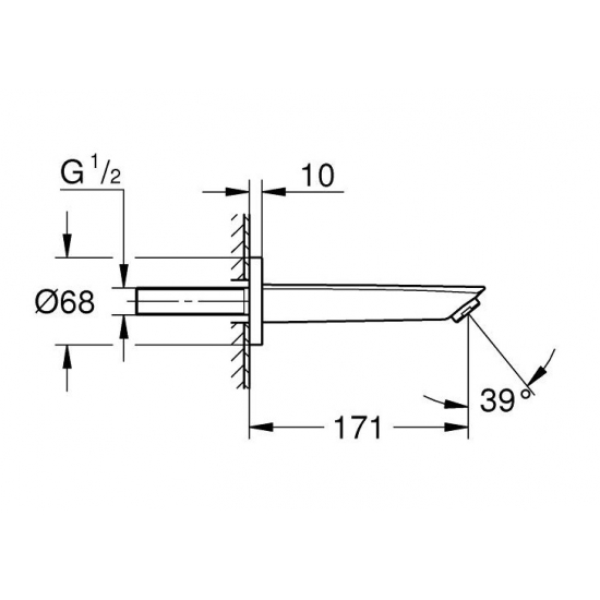 Излив GROHE Eurosmart 13448003, для ванны, хром