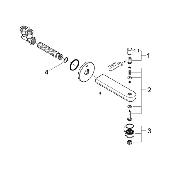 Излив GROHE Eurosmart Cosmopolitan 13262000 для ванны с душем, хром