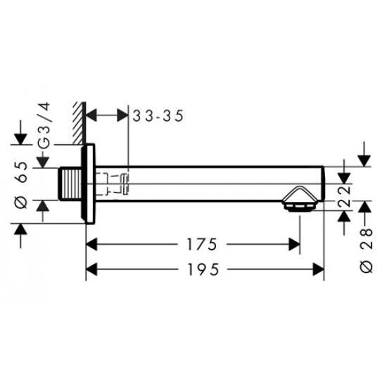 Излив HANSGROHE Talis S 72410000 для ванны, хром