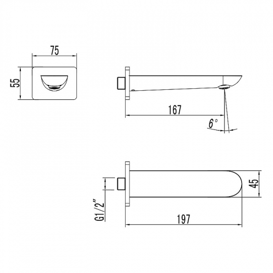 Излив LEMARK LM4981CW для ванны, хром/белый