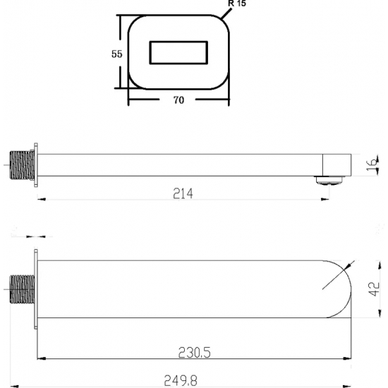 Излив RAVAK Chrome CR 027.00 для ванны