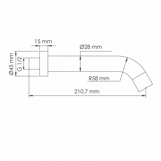 Излив WASSERKRAFT A018 для ванны, хром