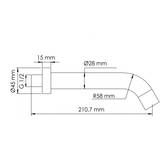 Излив WASSERKRAFT A084 для ванны, матовый чёрный
