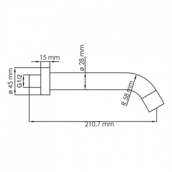 Излив WASSERKRAFT Isar A113 для ванны, бронза тёмная