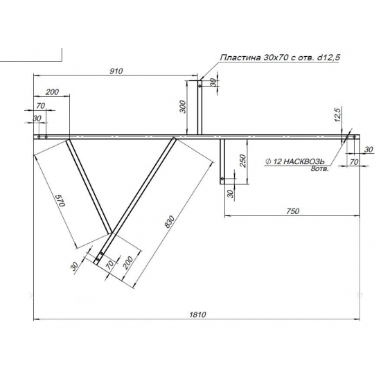 Каркас AQUANET Augusta 170x90 R
