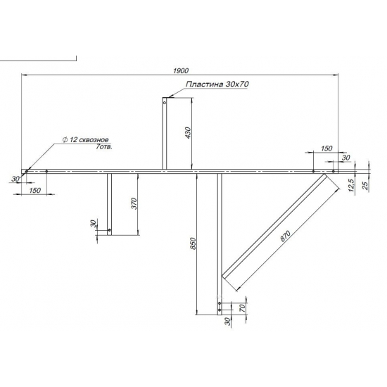 Каркас AQUANET Capri 170x110 L