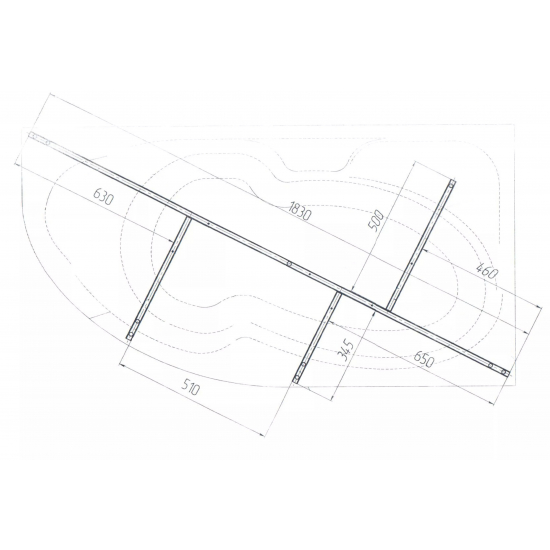 Каркас для ванны 1МАРКА Diana 170x90, L/R