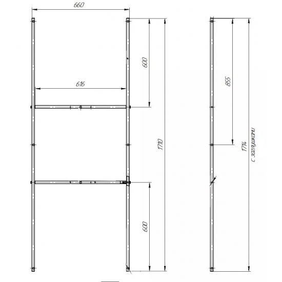 Каркас для ванны 1МАРКА ПУ 175-180x70 разборный