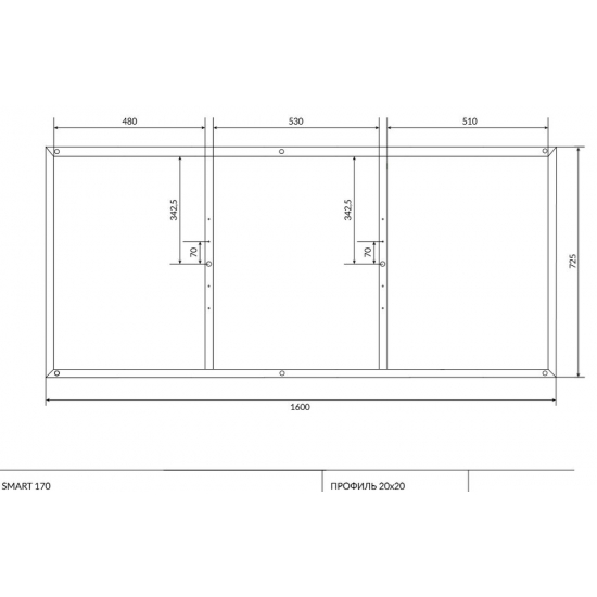 Каркас для ванны CERSANIT SMART 170