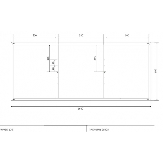 Каркас для ванны CERSANIT VIRGO 170