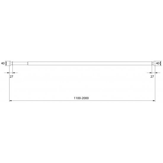 Карниз для ванной IDDIS Elegante 110x200 матовый хром, без колец