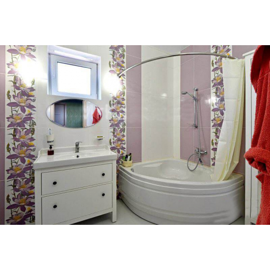 Карниз для ванны 1МАРКА Аура (Aura) 150x105 нержавейка