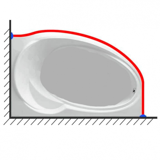 Карниз для ванны АКВАТЕК Бетта 150x95 дуга нержавейка